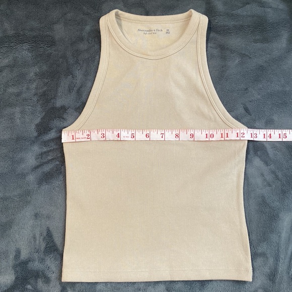 New Abercrombie and Fitch Ribbed Racerback Beige Tank Top Size XS - Picture 4 of 7
